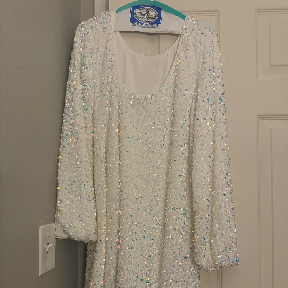 Show Me Your MuMu Clarabelle White Sequin Dress